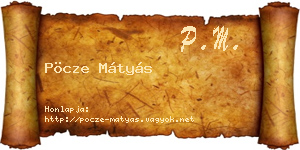 Pöcze Mátyás névjegykártya